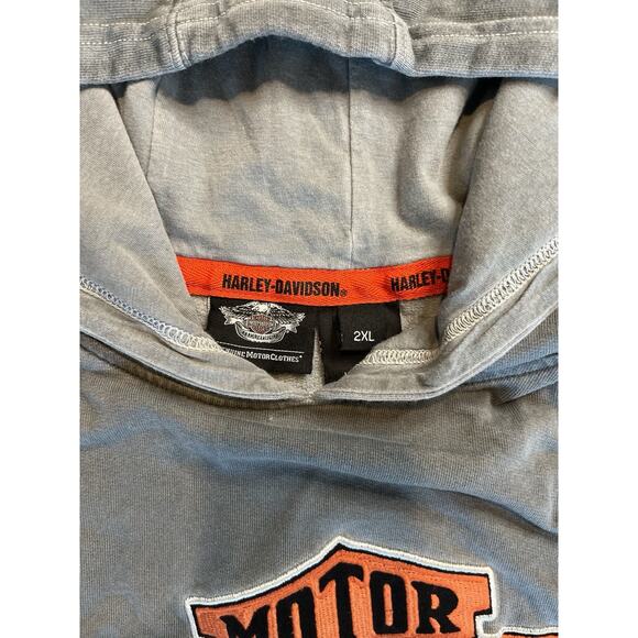 Harley-Davidson Hoodie 2XL Vintage Washed Gray, Genuine MotorClothes - Picture 4 of 8